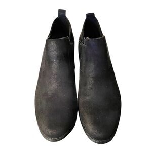 Eva & Zoe Faux Black Suede Slip On Booties Sz 6